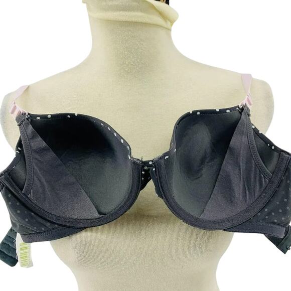 Motherhood Maternity Grey Pink Polka Dot Nursing Bra 34C - Picture 6 of 9